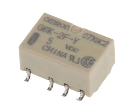 Omron G6K Signalrelais SMD Printrelais, 5V Dc Spule, 2-poliger Wechsler, 1A, 125V Ac / 60V Dc, SMD