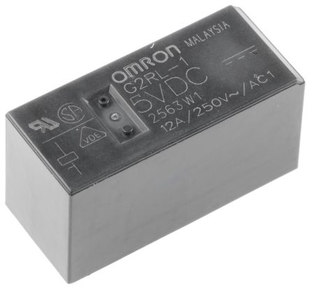 Omron PCB Mount Power Relay, 5V Dc Coil, 16A Switching Current, SPDT