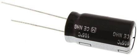 Panasonic NHG, THT Aluminium-Elektrolyt Kondensator 2200μF ±20% / 25V Dc, Ø 12.5mm X 25mm, Bis 105°C