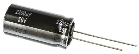 Panasonic NHG, THT Aluminium-Elektrolyt Kondensator 2200μF ±20% / 50V Dc, Ø 16mm X 31.5mm, Bis 105°C