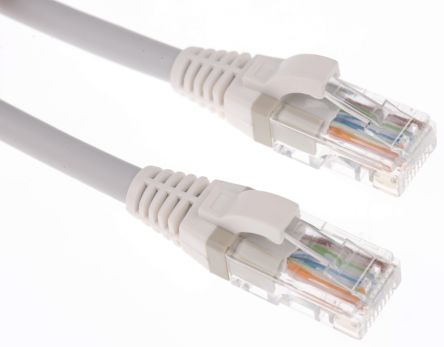Brand-Rex Cat5e Straight Male RJ45 To Straight Male RJ45 Ethernet Cable, U/UTP, Grey LSZH Sheath, 1m