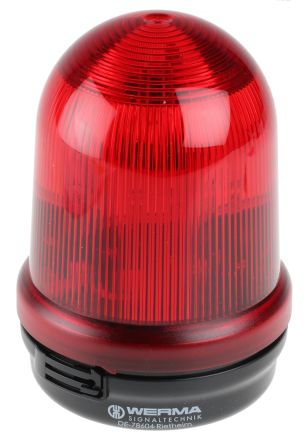 Werma BM 828, Xenon Blitz Signalleuchte Rot, 24 V Dc, Ø 98mm X 137mm