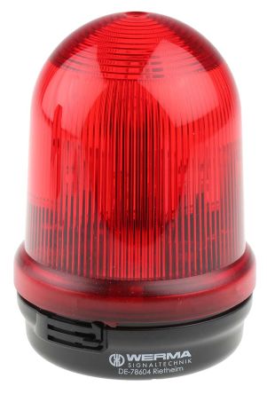 Werma BM 828, Xenon Blitz Signalleuchte Rot, 230 V Ac, Ø 98mm X 137mm