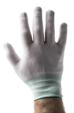 BM Polyco Pure Dex Nylon Arbeitshandschuhe, Größe 8, M, Allgemeine Anwendungen, Nylon Weiß 10Paare Stk.