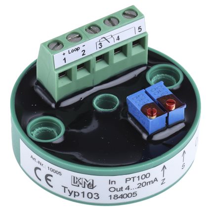 LKMelectronic Transmisor De Temperatura Serie LKM 103, Rango Temp: 0°C → +100°C, Para PT100, 24 V