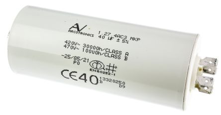 KEMET Condensateur à Couche Mince C27 40μF 470V C.a. ±5%