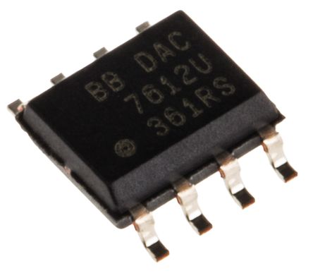 Texas Instruments 12 Bit DAC DAC7612U, Dual 130ksps SOIC, 8-Pin, Interface Seriell (SPI)