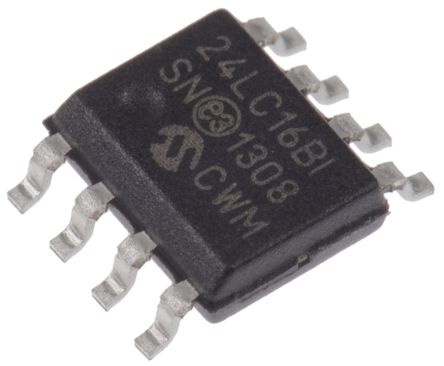 Microchip 24LC16B-I/SN, 16kbit Serial EEPROM Memory, 900ns 8-Pin SOIC Serial-I2C