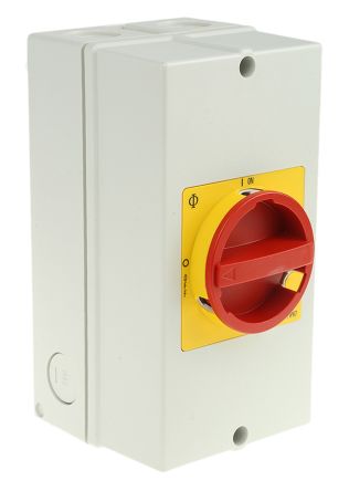 Kraus & Naimer Trennschalter 3-polig 63A Rot/Gelb IP66, IP67 22kW 690V Ac 3-phasig
