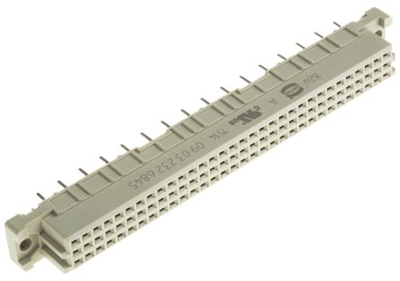 HARTING C2 DIN 41612-Steckverbinder Buchse Gerade, 32-polig / 2-reihig, Raster 2.54mm Lötanschluss Durchsteckmontage