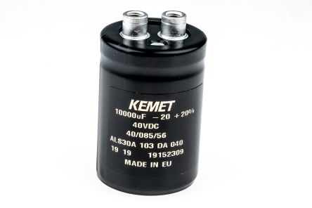 KEMET 10000μF Aluminium Electrolytic Capacitor 40V Dc, Screw Terminal - ALS30A103DA040