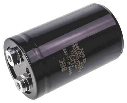 KEMET ALS30, Schraub Aluminium-Elektrolyt Kondensator 15000μF ±20% / 63V Dc, Ø 51mm X 82mm X 82mm, +85°C