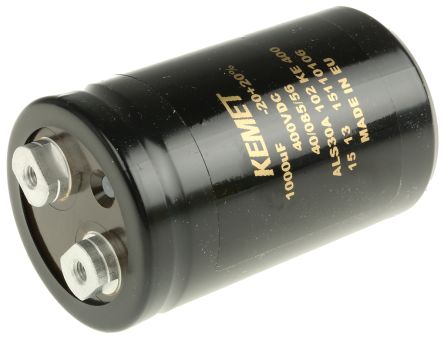 KEMET Condensador Electrolítico Serie ALS30, 1000μF, ±20%, 400V Dc, Mont. Roscado, 51 (Dia.) X 82mm