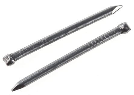 RS PRO Ovale Nägel L. 40mm, Ø 2.65mm, Typ Ovalkopf, Glänzend Stift Stahl, 500g