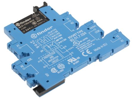 Finder 38 Series Interface Relais 24V Dc, 1-poliger Wechsler DIN-Schienen