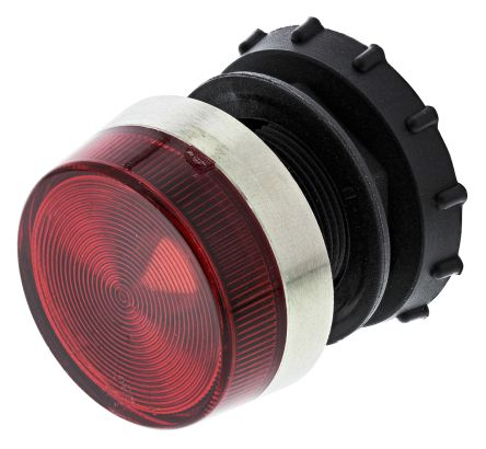 LED Panel Mount Indicator Lens &amp; Lampholder Combination, Red Flat Lens, Diameter:30mm