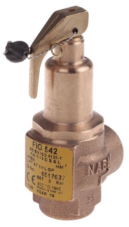 Nabic Valve Safety Products Pressure Relief Valve, 1/2in, 1/2 in BSP Female 3bar