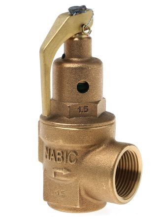 Nabic Valve Safety Products Nabic Valve Bronze Überdruckventil BSP1 Buchse, Max. 3bar +195°C Max. Für Luft, Warmwasser, Dampf