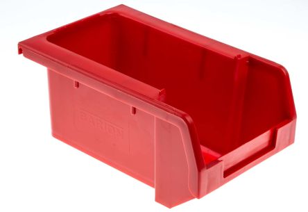 red plastic storage boxes