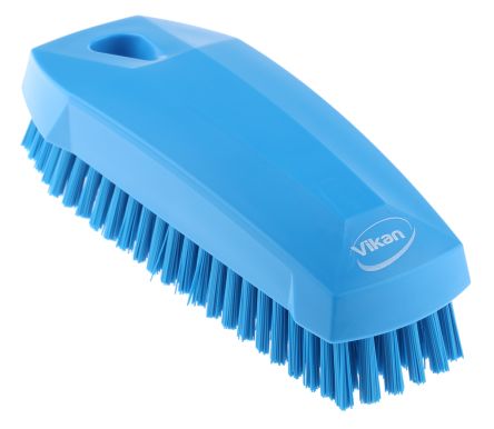 Vikan Cepillo Limpiador 64403 Azul, 17mm Cepillo Para Uñas, PET Para Limpieza De Manos, Contenedores, Superficies