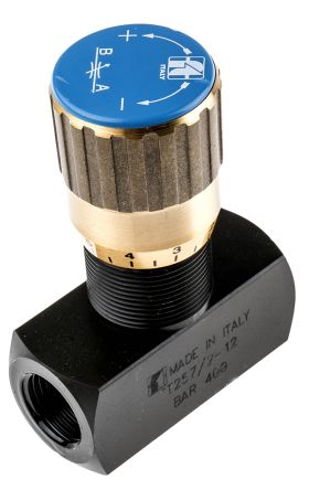 RS PRO Inline Mounting Hydraulic Flow Control Valve, G 1/2, 400bar, 75L/min