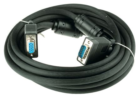 Roline VGA-Kabel A VGA / Stecker B VGA / Buchse, 6m Schwarz