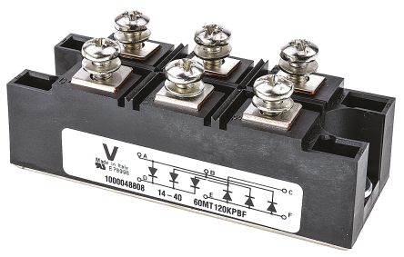Vishay Brückengleichrichter, 3-phasig 60A 1200V Tafelmontage 1.75V INT-A-pak 6-Pin 100μA