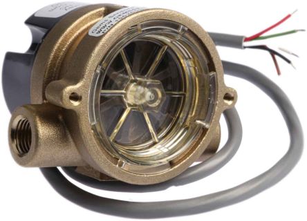 Gems Sensors RotorFlow Electronic 流量传感器, RFS 系列, 介质监测液体, 最大流量20 L/min, 24 V 直流电源 黄铜, 14bar最大压力