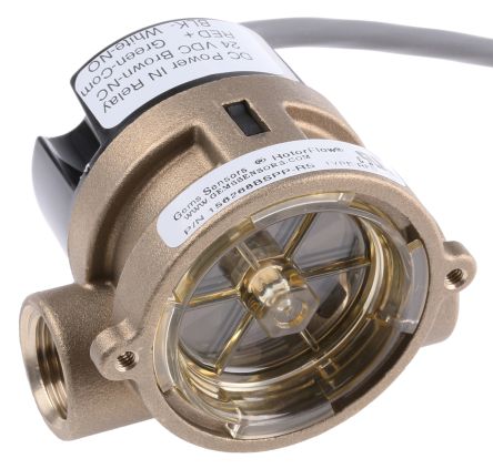 Gems Sensors RotorFlow Electronic 流量传感器, RFS 系列, 介质监测液体, 最大流量75 L/min, 24 V 直流电源 黄铜, 13.8bar最大压力