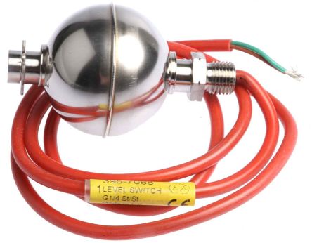 Gems Sensors Edelstahl Schwimmerschalter Horizontal; Vertikal, Relais, -40°C → +150°C, Mit 1m Leitung