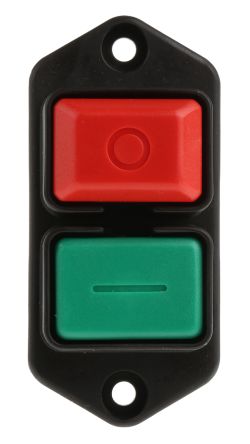EICHOFF 红色/绿色按钮开关, 法兰安装, 闭锁操作, 无指示灯, 双刀双掷