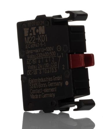 Eaton M22 Kontaktblock,, 1 NC, 500V Für Serie N(S)1(-4), Serie NZM1(-4), Serie PN1(-4), Schraubanschluss