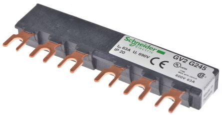 Schneider Electric 汇流排, GV2G 系列, 使用于GV2L ， GV2LE ， GV2ME ， GV2P ， GV2RT ， LS1D32 ， TeSys U 启动器控制器, 45mm 节距