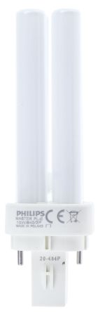 Philips Lighting Philips 4-Rohr Energiesparlampe, 10 W L. 116 Mm, Sockel G24d-1 4000K Ø 27mm