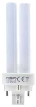 Philips Lighting G24q-1 Quad Tube Shape CFL Bulb, 10 W, 4000K, Cool White Colour Tone