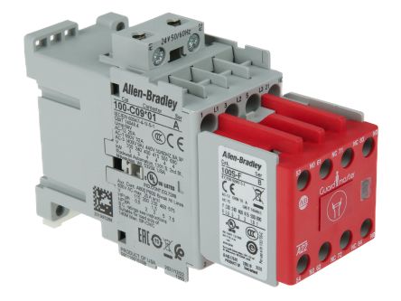 Allen Bradley 100S-C Leistungsschütz / 24 V Ac Spule, 3 -polig 5 Schließer + 3 Öffner, 525 V Ac / 9 A, Sicherheit