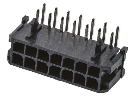 Molex Micro-Fit 3.0 Leiterplatten-Stiftleiste Gewinkelt, 14-polig / 2-reihig, Raster 3.0mm, Kabel-Platine,