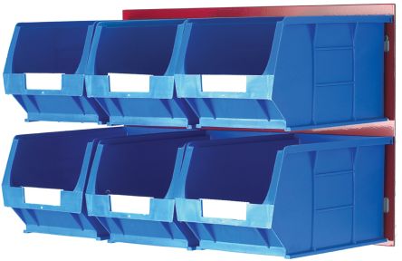 RS PRO PP Louvre Panel Storage Unit, 300mm X 455mm, Blue, Red