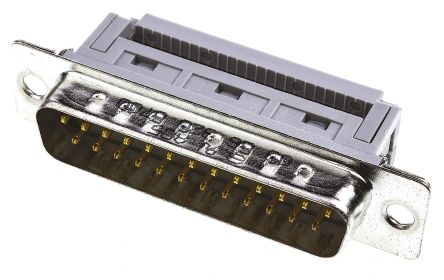 HARTING D-Sub Standard Sub-D Steckverbinder Stecker Abgewinkelt, 25-polig / Raster 2.77mm, Kabelmontage IDC