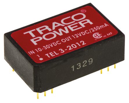 TRACOPOWER TEL 3 DC/DC-Wandler 3W 20 V Dc IN, 12V Dc OUT / 250mA 1.5kV Dc Isoliert