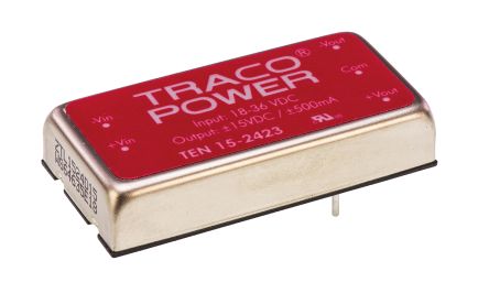 TRACOPOWER Convertidor Dc-dc 15W, Salida ±15V Dc, 500mA, ±5%