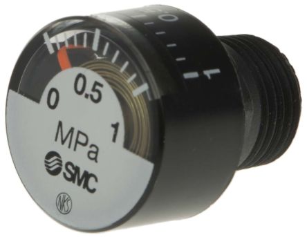 SMC Druckmessgerät Analog 0MPa ±5%, Ø 15mm Zink Gehäuse, ISO-kalibriert