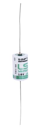 Saft 1/2 AA Batterie, 3.6V / 1.2Ah Li-Thionylchlorid, Drahtanschluss 14.55 X 25.15mm