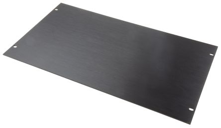 RS PRO Aluminium Frontplatte 6U, 482.6 X 310.4mm, Schwarz