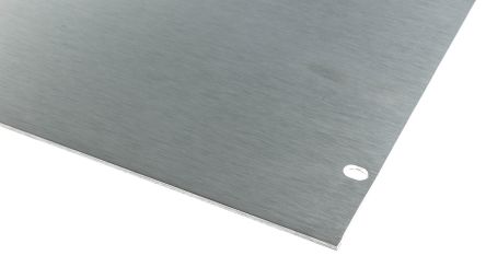 RS PRO Aluminium Frontplatte 6U, 482.6 X 265.9mm, Silber