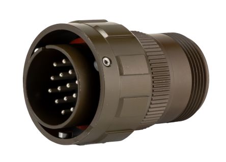 Amphenol Limited, 97B, Brass 19 Way Cable Mount MIL Spec Circular Connector ReceptacleOlive, Pin Contacts,Shell Size