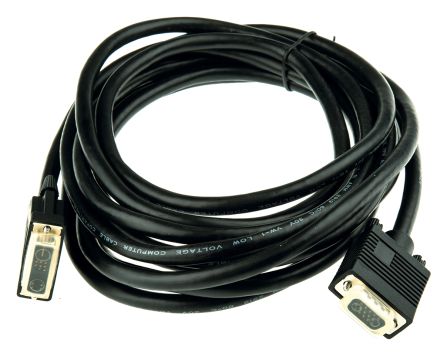 Roline Cable DVI De Color Negro, Con. A: DVI-A Macho, Con. B: VGA Macho, Long. 5m