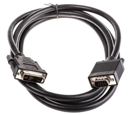 Roline DVI-Kabel A DVI-A - Stecker B VGA - Stecker, 2m Schwarz