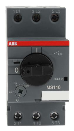 ABB 电机保护断路器, MS116系列, 额定电流4 A, 电源电压690 V
