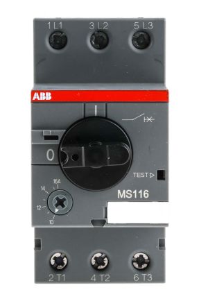 ABB MS116 Motorschutzschalter, 16 A 90mm X 45mm